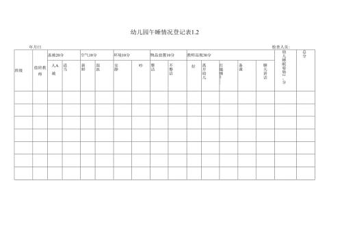 幼儿园午睡情况登记表1. 2.docx