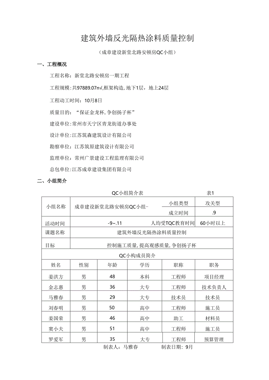 江苏高层安置房工程QC成果建筑外墙反光隔热涂料质量控制.docx_第2页