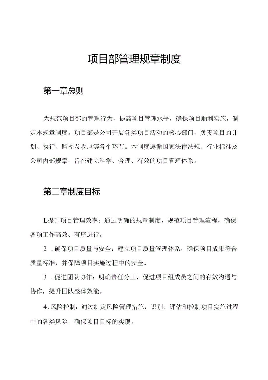 项目部管理规章制度.docx_第1页