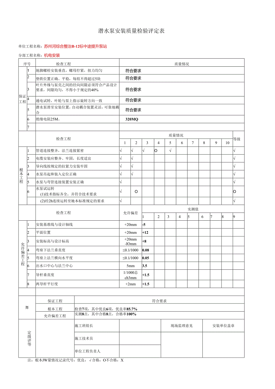 设备安装质量评定表.docx_第1页