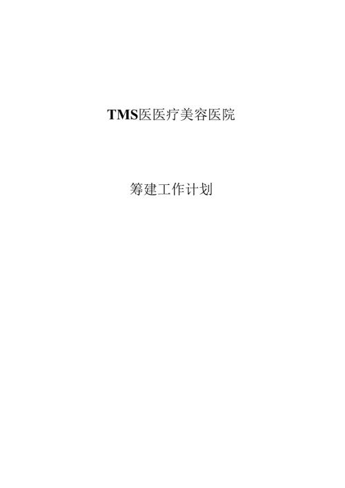 医美整形机构医院筹建工作规划.docx