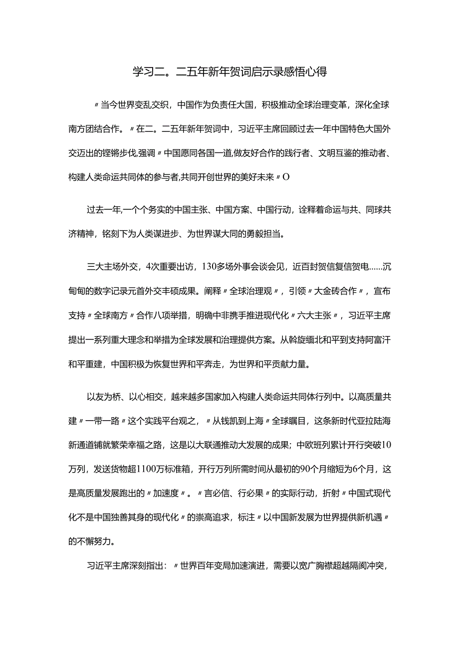 学习二〇二五年新年贺词启示录感悟心得.docx_第1页