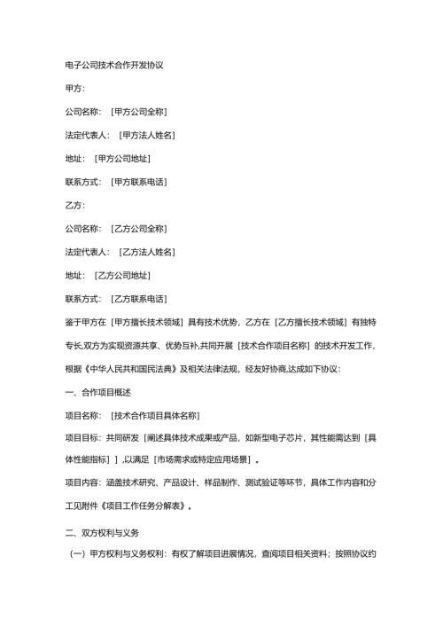 电子公司技术合作开发协议.docx