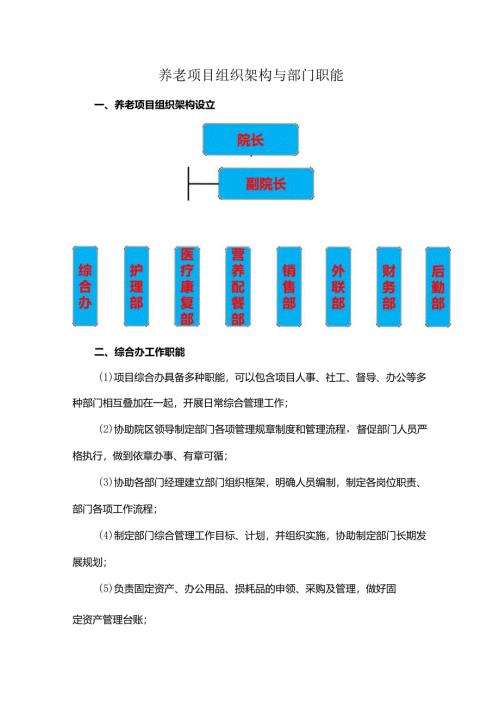 养老项目组织架构与部门职能.docx