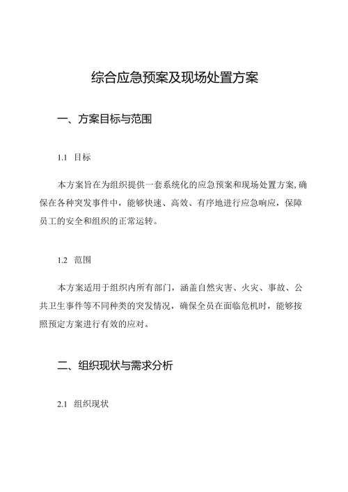 综合应急预案及现场处置方案.docx