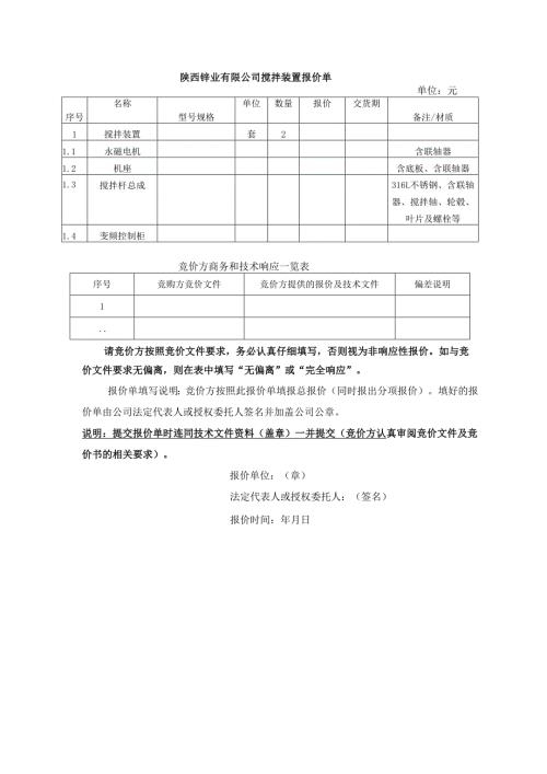 陕西锌业有限公司模具报价单.docx