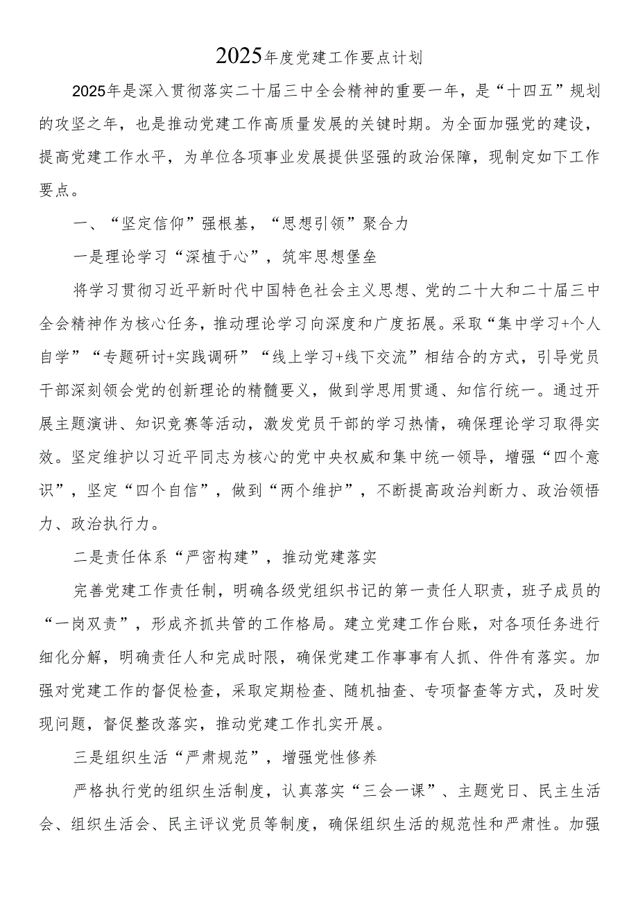 2025年度党建工作要点计划.docx_第1页