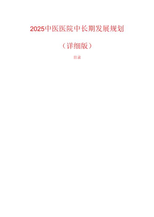 2025中医医院中长期发展规划（详细版）.docx