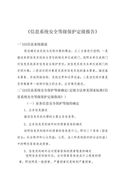 《信息系统安全等级保护定级报告》.docx