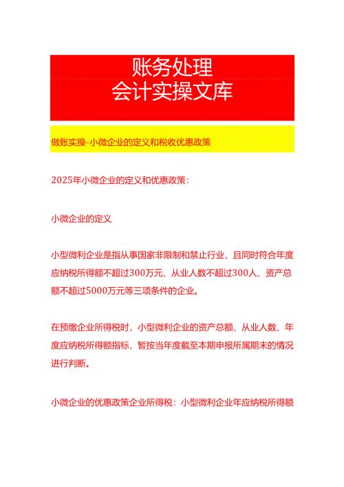 做账实操-小微企业的定义和税收优惠政策.docx