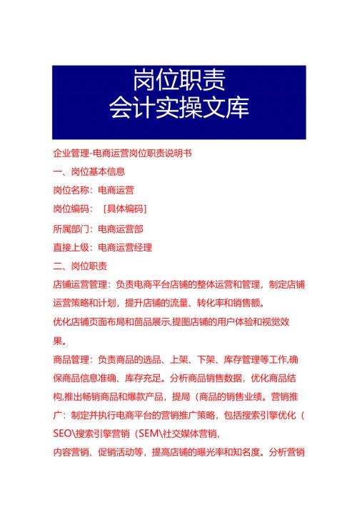 企业管理-电商运营岗位职责说明书.docx