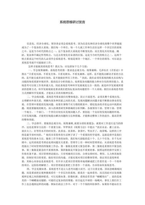 系统思维研讨发言.docx