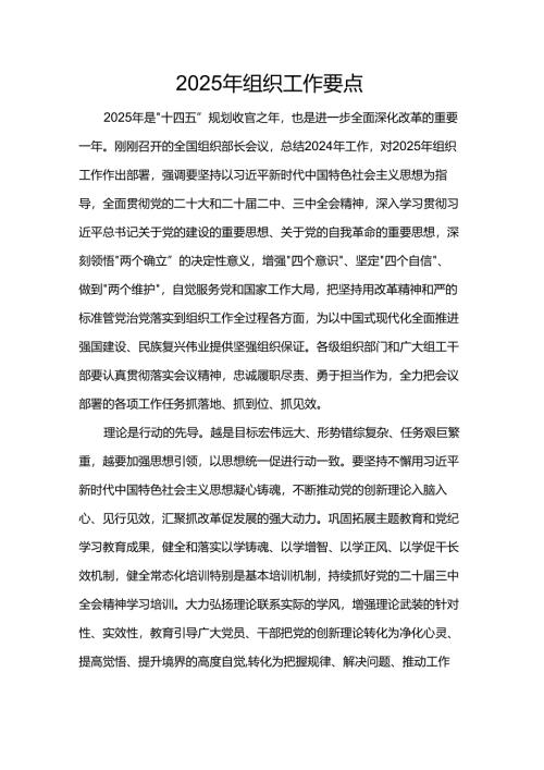2025年组织工作要点.docx