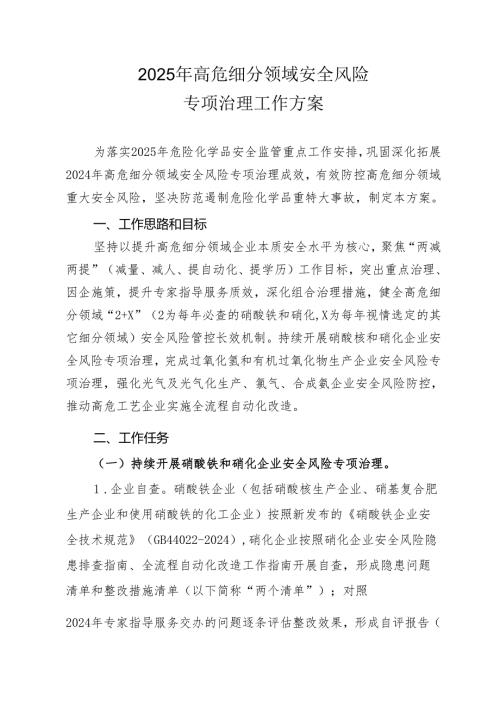 2025年高危细分领域安全风险专项整治方案.docx