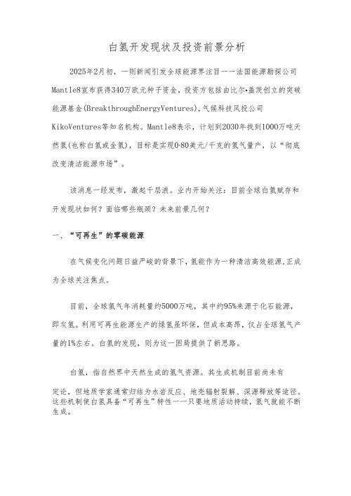 白氢开发现状及投资前景分析.docx