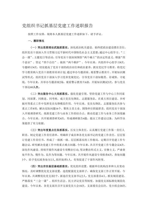 党组织书记抓基层党建工作述职报告.docx