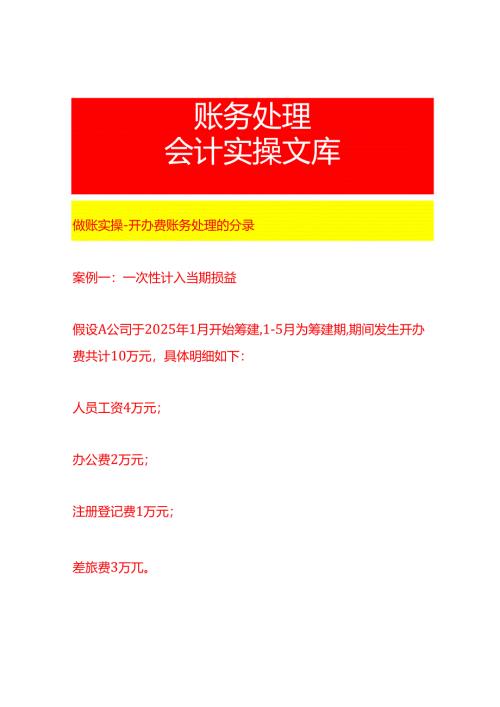 做账实操-开办费账务处理的分录.docx