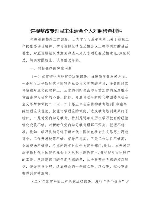 2025年度民主生活会对照检查材料精选两篇合辑（专题+总结讲话）.docx