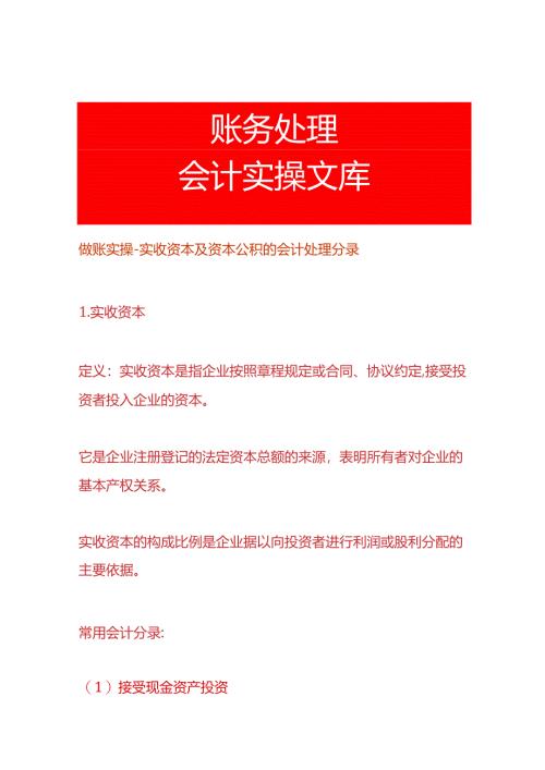 做账实操-实收资本及资本公积的会计处理分录.docx