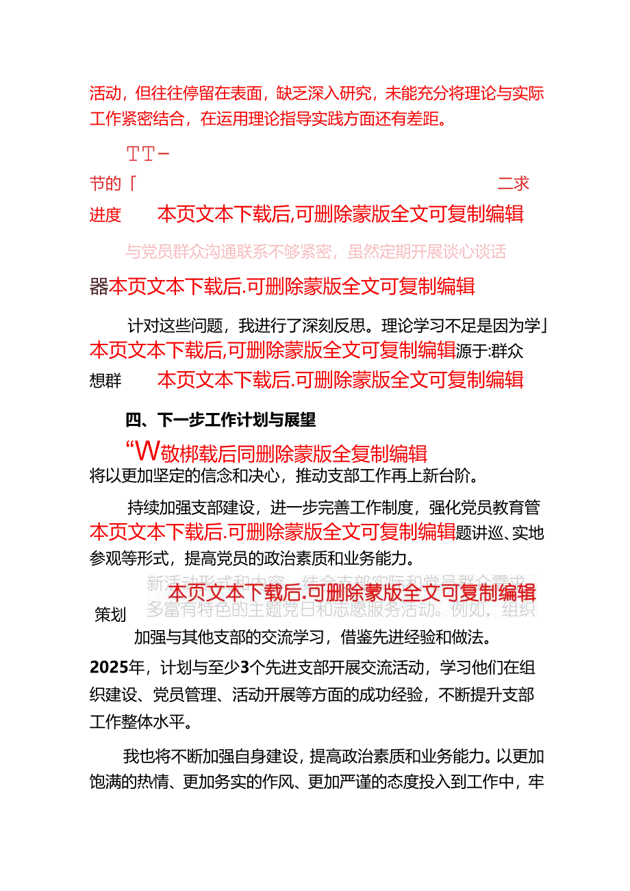 2025党支部书记组织生活会个人发言材料.docx_第3页