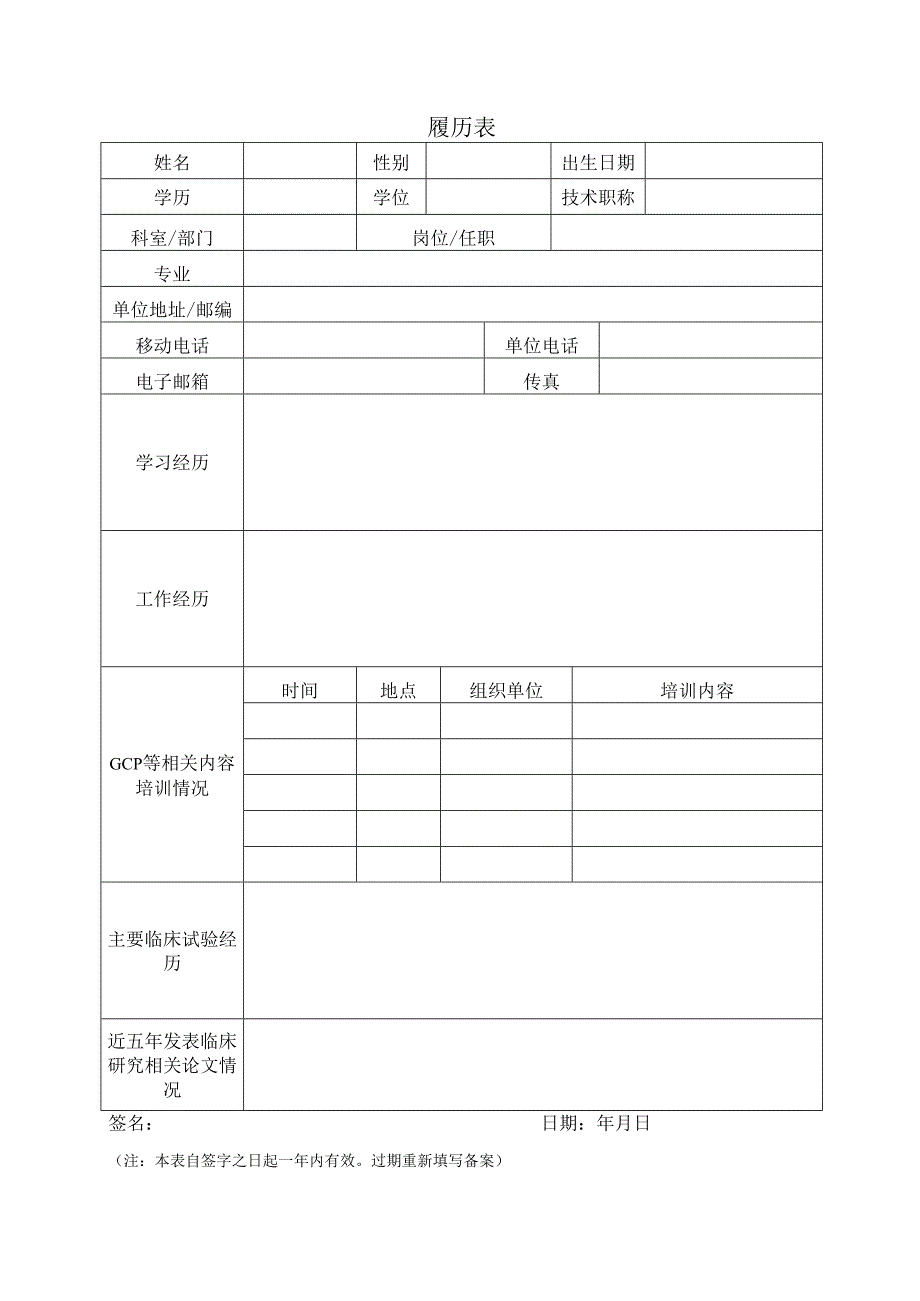 医院药物临床试验机构履历表.docx_第1页