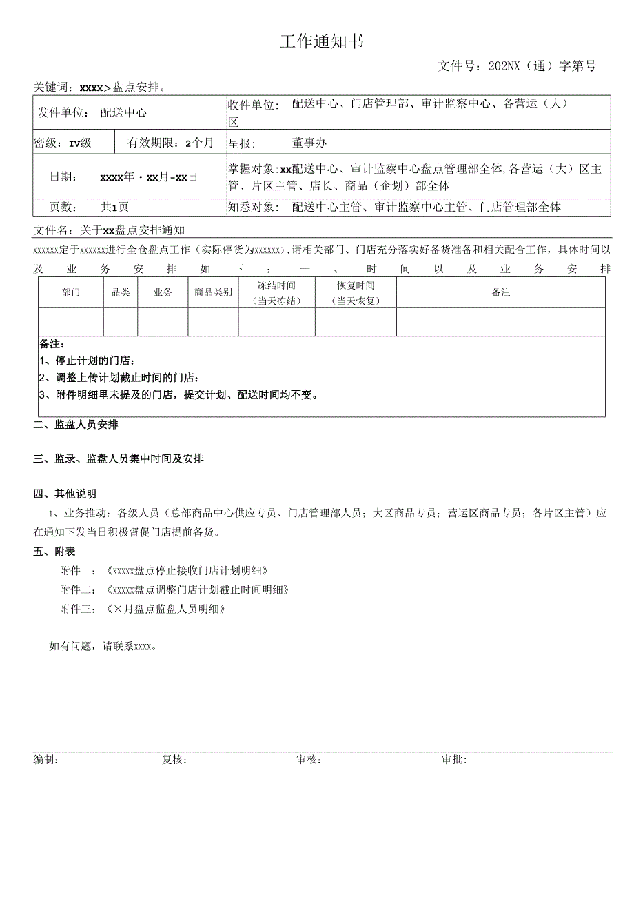 关于门店盘点安排通知.docx_第1页