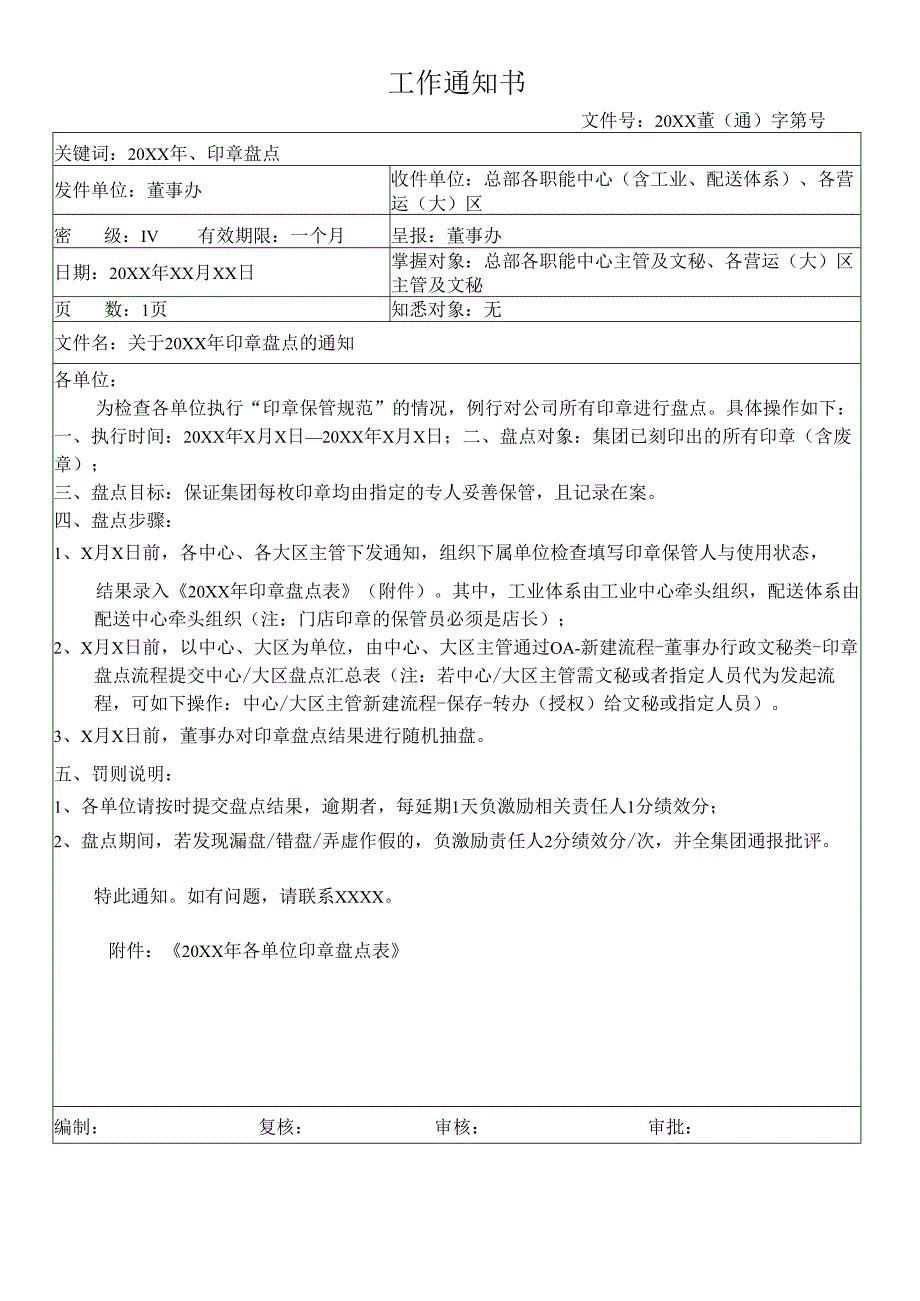 关于印章盘点的通知模板.docx_第1页