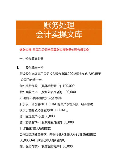 做账实操-乌克兰公司全盘账务处理分录实例.docx