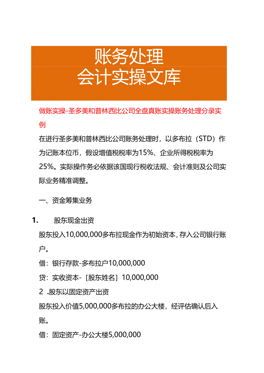 做账实操-圣多美和普林西比公司全盘账务处理分录实例.docx_第1页