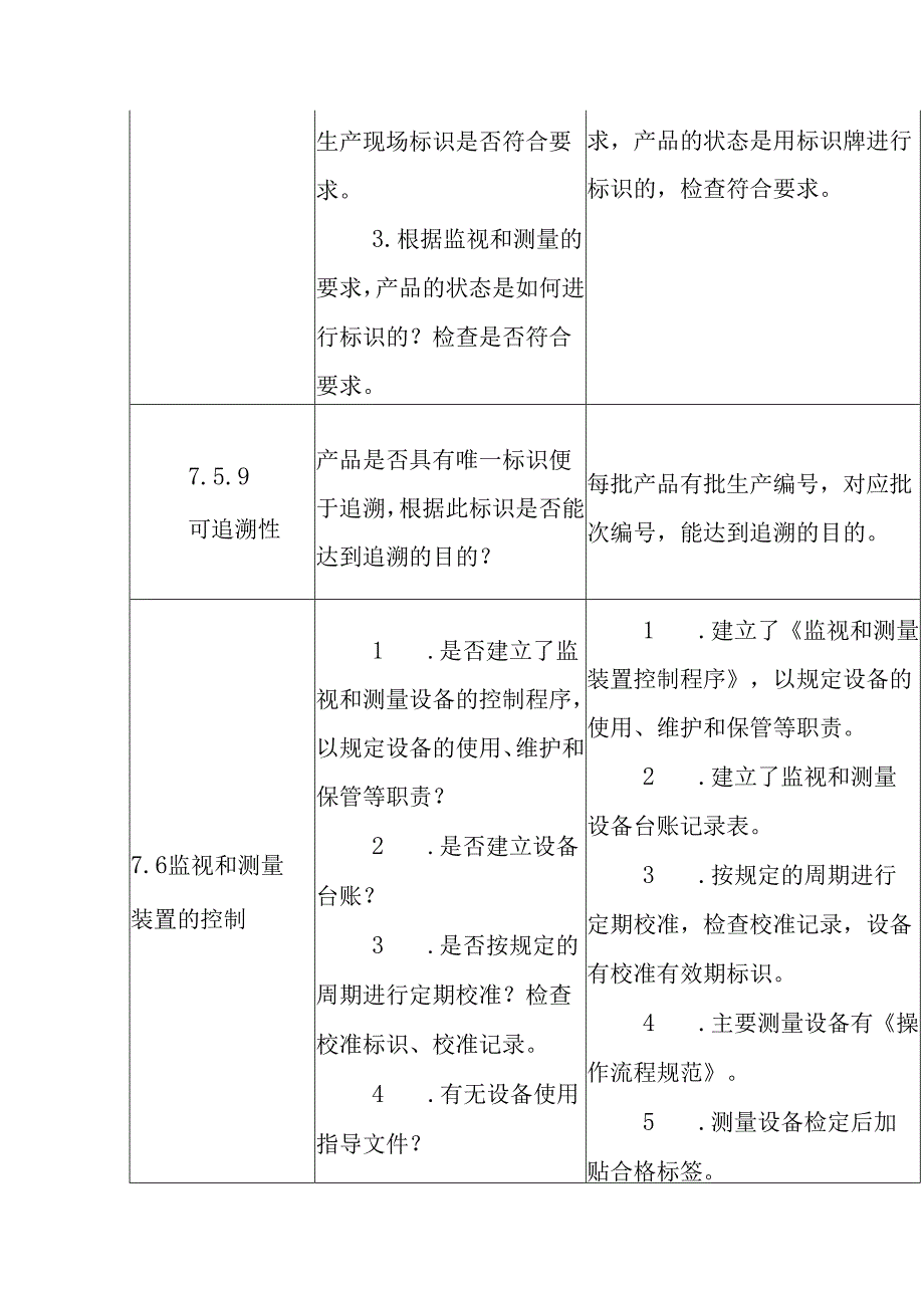 ISO13485医疗器械质量管理体系内审检查表-质量部.docx_第2页
