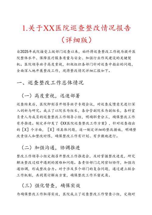 1.关于XX医院巡查整改情况报告（详细版）.docx