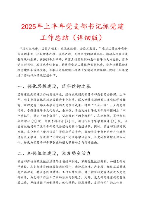 2025年上半年党支部书记抓党建工作总结 (6).docx