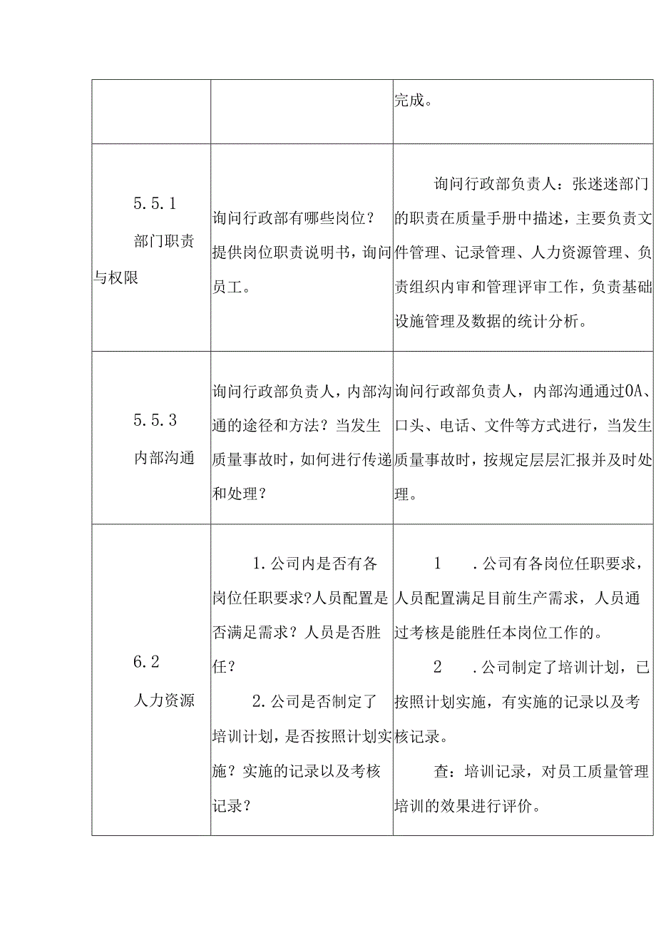 ISO13485医疗器械质量管理体系内审检查表-行政部.docx_第2页
