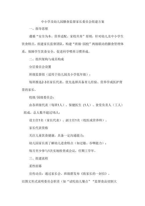 中小学及幼儿园膳食监督家长委员会组建方案.docx