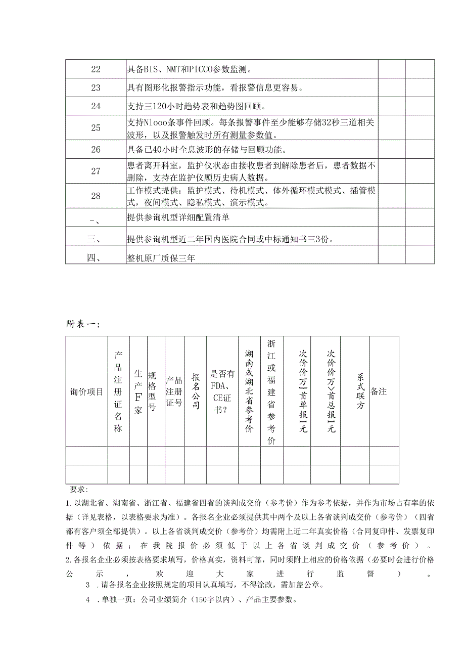 XX职工医院采购麻醉监护仪及配套设备参数要求（2025年）.docx_第2页