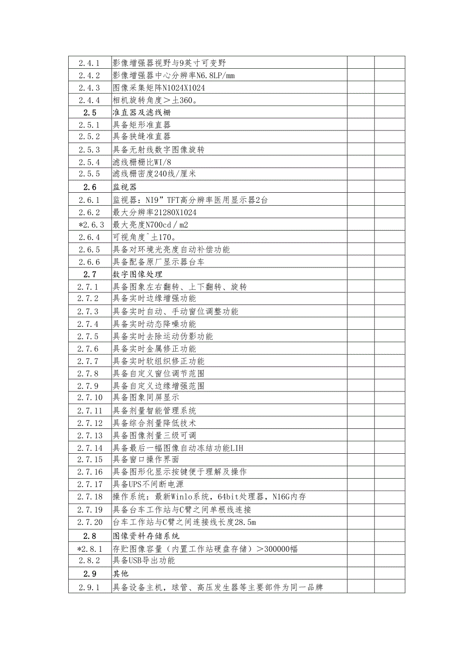 XX职工医院移动式C形臂X摄像机采购参数（2025年）.docx_第2页