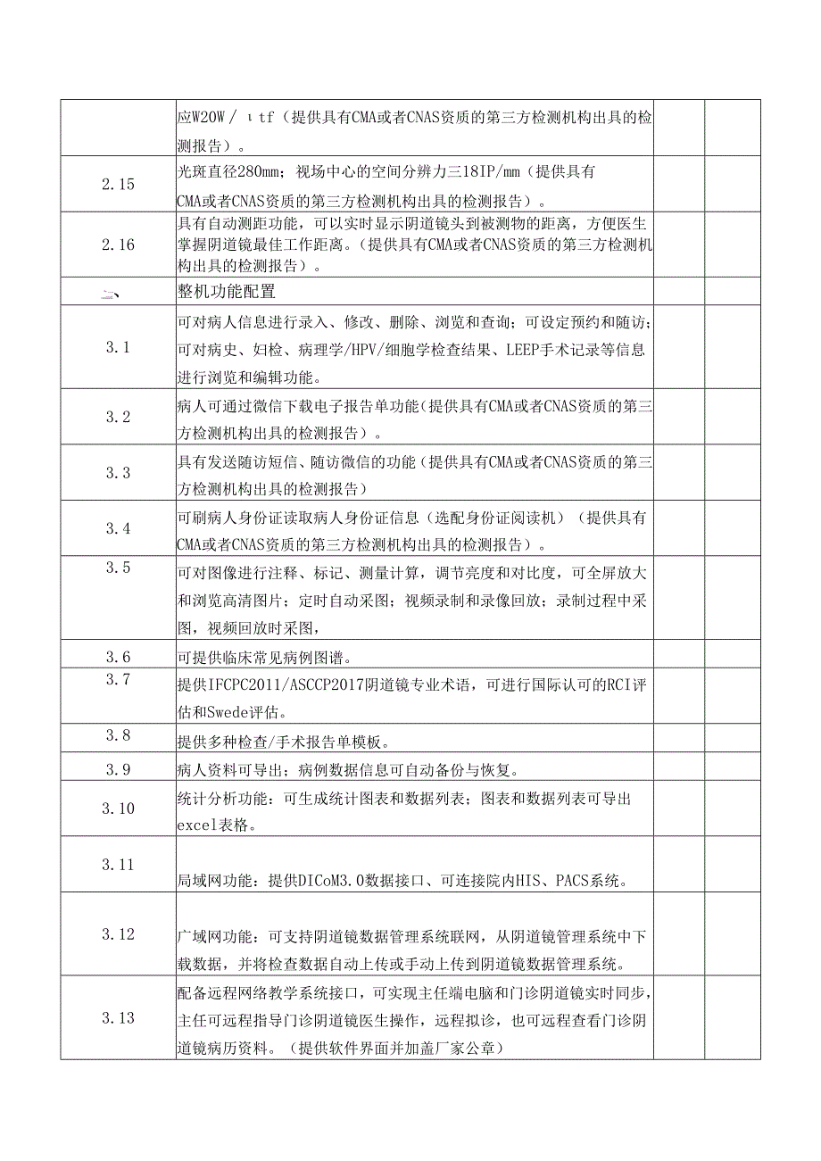 XX中医药大学附属医院采购电子阴道镜设备参数要求（2025年）.docx_第2页