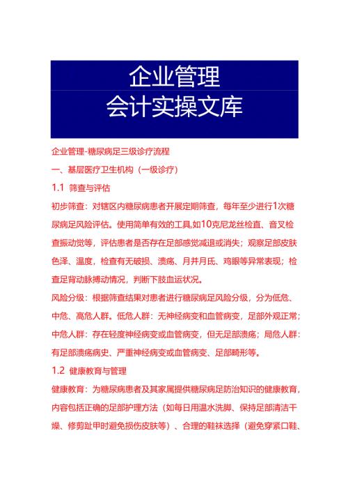 企业管理-糖尿病足三级诊疗流程.docx