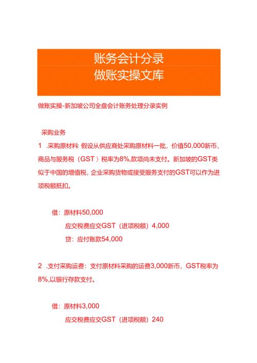做账实操-新加坡公司全盘会计账务处理分录实例.docx