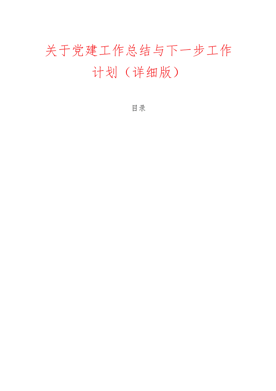 关于党建工作总结与下一步工作计划（详细版）.docx_第1页