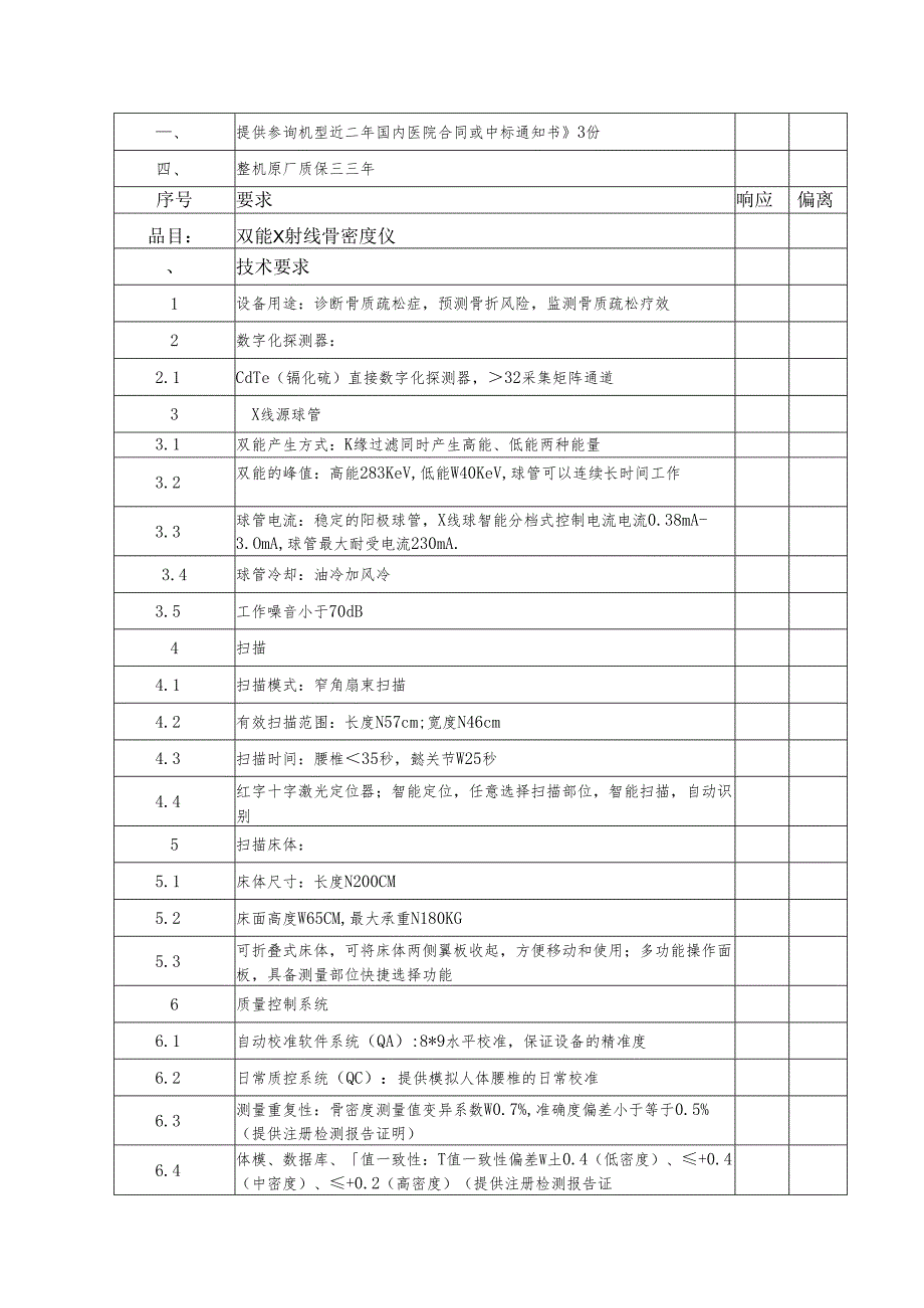 XX职工医院数字化乳腺X射线机、双能X射线骨密度仪采购要求（2025年）.docx_第3页