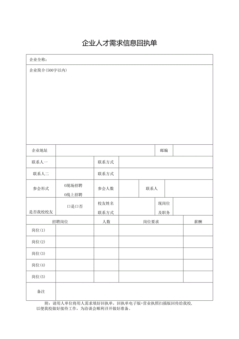 企业人才需求信息回执单.docx_第1页