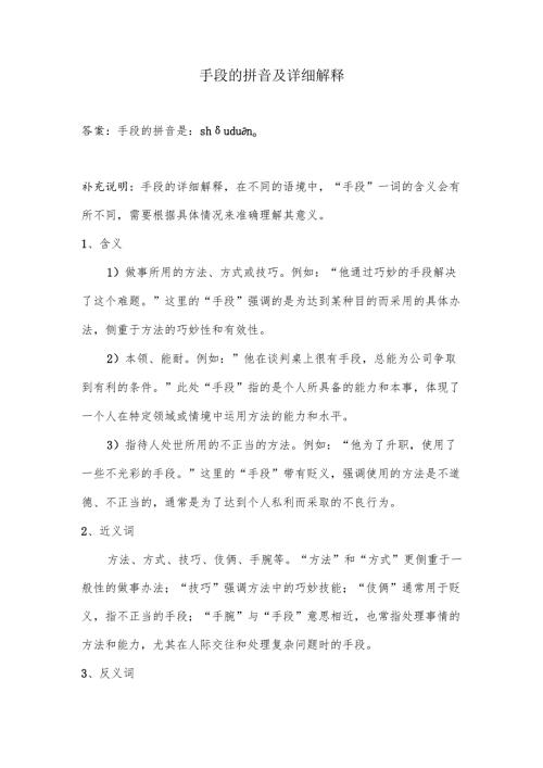手段的拼音.docx