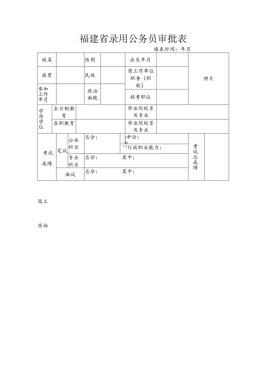 福建省录用公务员审批表.docx_第1页