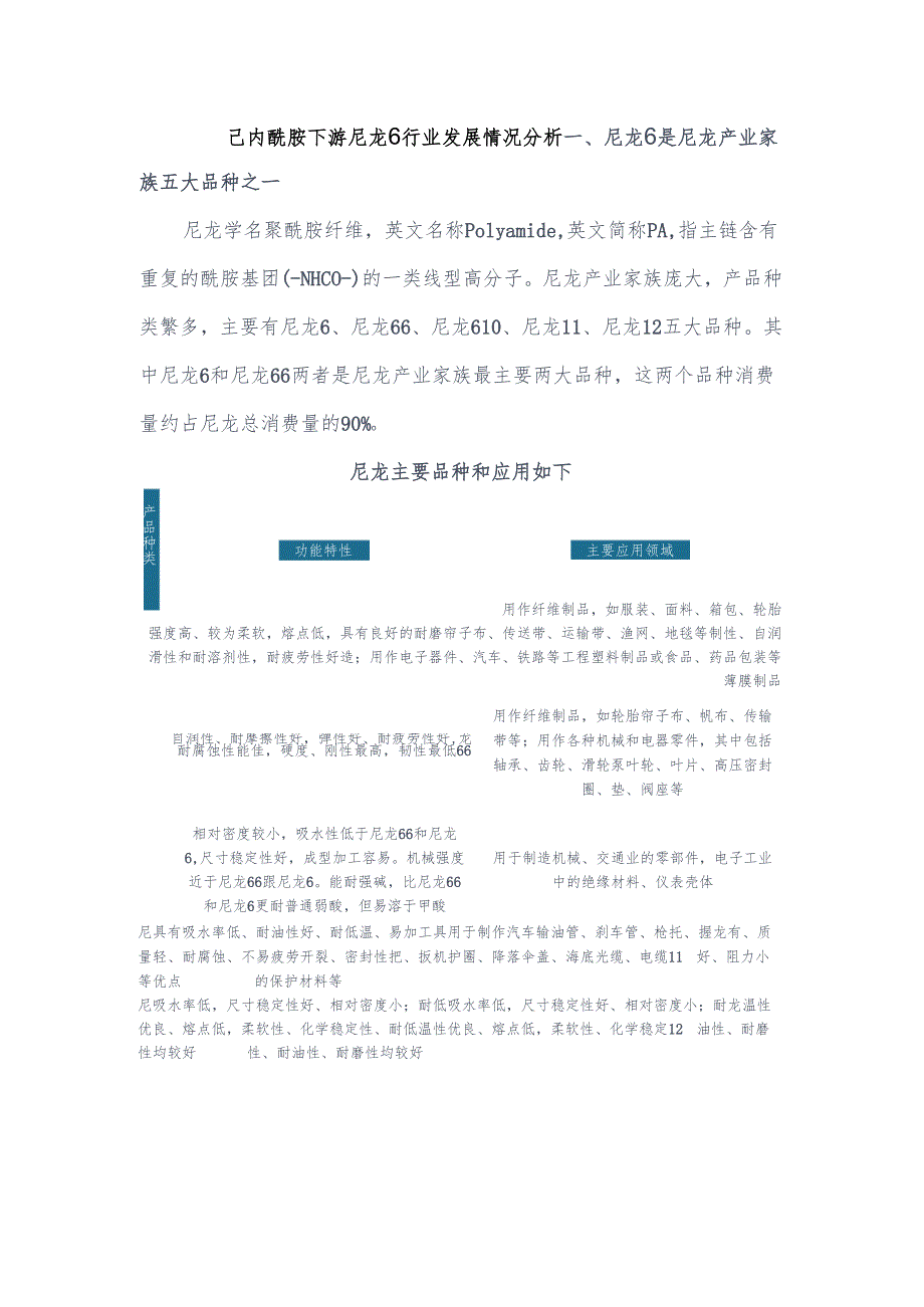 己内酰胺下游尼龙6行业发展情况分析.docx_第1页