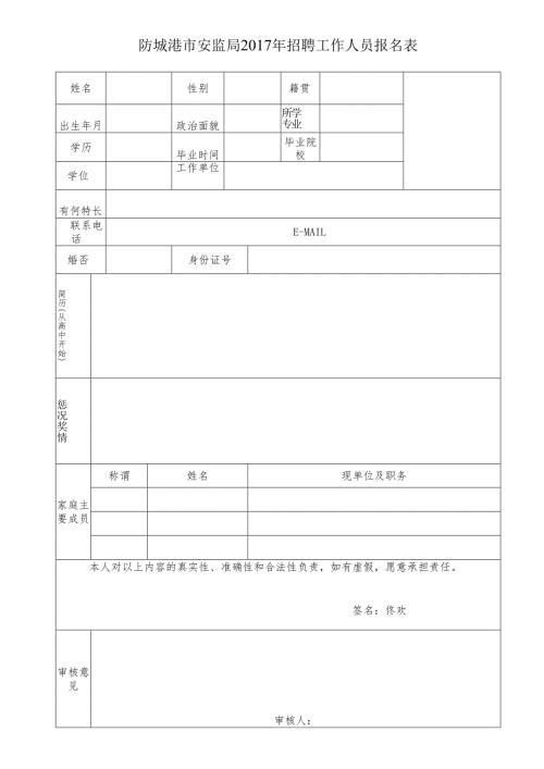 公开招聘工作人员报名表.docx