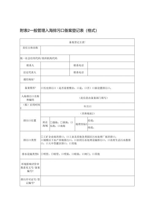 一般管理入海排污口备案登记表（格式）.docx