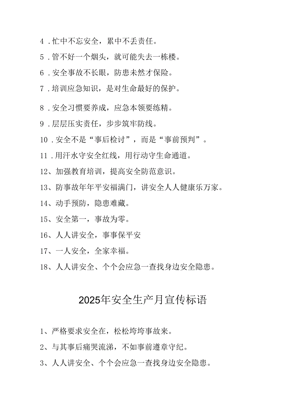 2025年全国《安全生产月》活动宣传标语 合计5份.docx_第3页