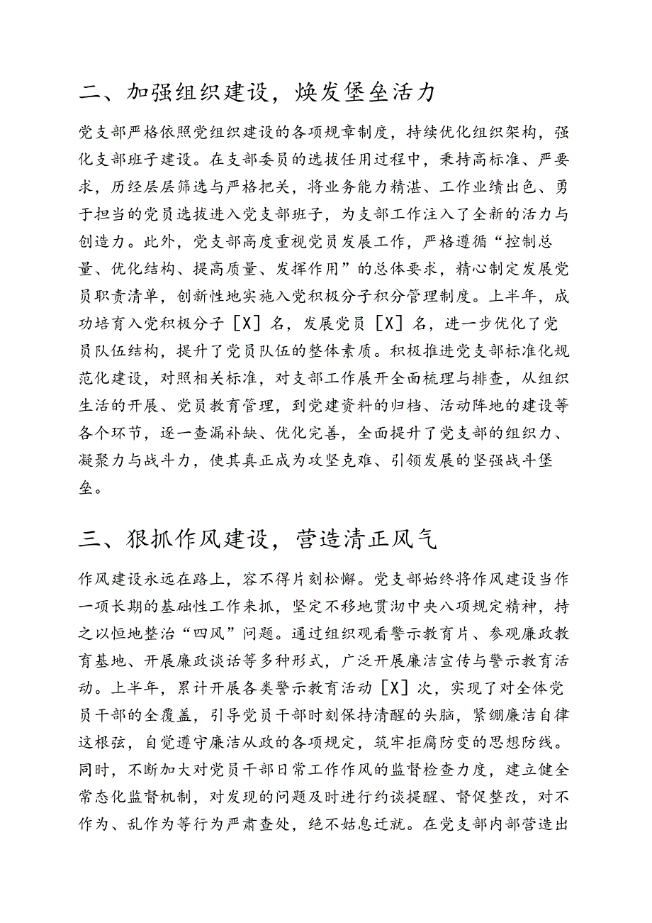 2025 年上半年党支部书记抓党建工作总结（最新版）.docx_第2页