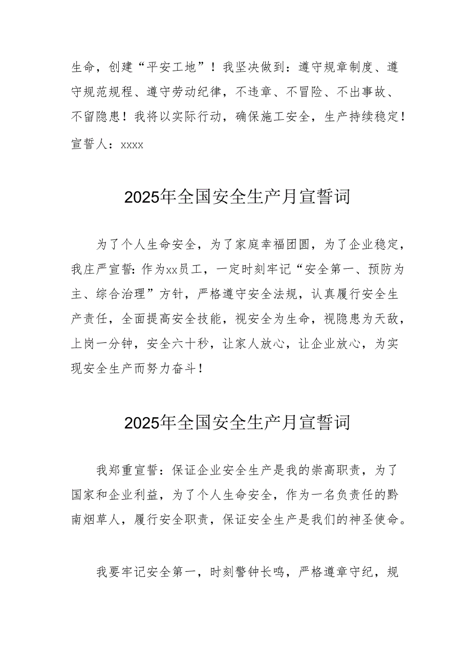 2025年《安全生产月》个人宣誓词 （4份）_81.docx_第2页